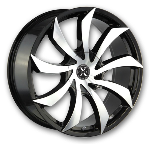 Xcess Wheels X01 24x9.5 Gloss Black Machined 5x115/5x120 +15mm 72.6mm