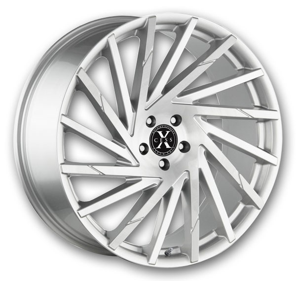 Xcess Wheels X02 22x9 Brushed Face Silver 5x114.3 +35mm 72.6mm