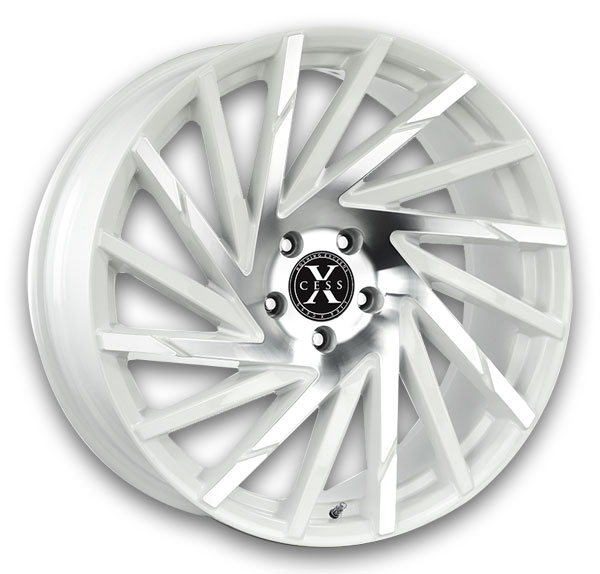 Xcess Wheels X02 22x9 White Machined 5x114.3 +35mm 72.6mm