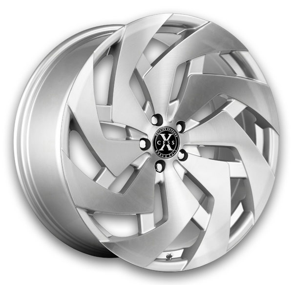 Xcess Wheels X04 22x9 Brushed Face Silver 5x115 +15mm 72.6mm