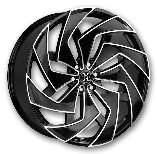 Xcess Wheels X04 24x10 Gloss Black Milled 5x120 +35mm 72.6mm