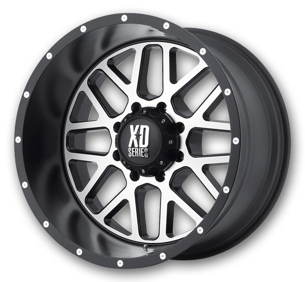 XD Series Wheels Grenade 22x12 Satin Black with Machined Face 6x139.7 -44mm 106.25mm