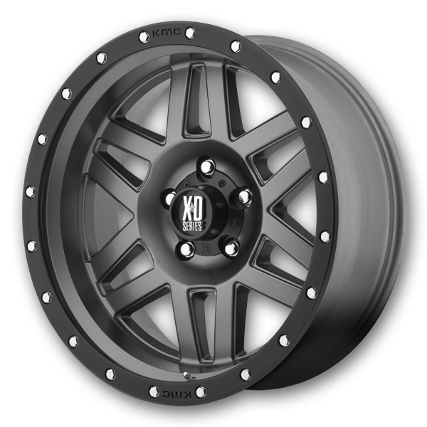 XD Series Wheels Machete 20x10 Matte Gray Black Ring 6x139.7 -24mm 106.1mm
