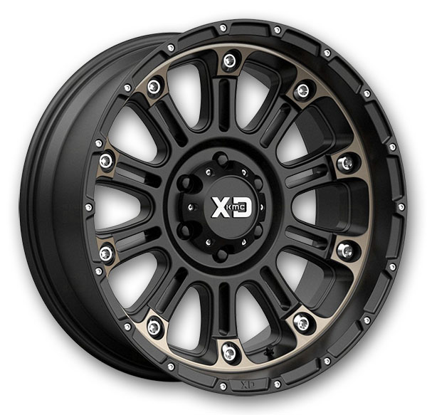 XD Series Wheels Hoss II 20x12 Satin Black Machined Dark Tint 5x127 -44mm 72.56mm