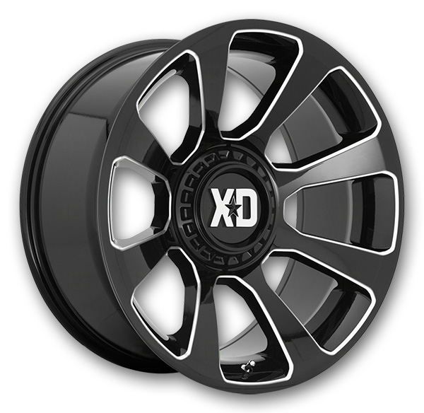 XD Series Wheels Reactor 20x9 Gloss Black Milled 5x127/5x139.7 +0mm 78.1mm