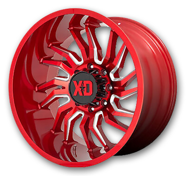 XD Series Wheels Tension 22x10 Candy Red Milled 8x165.1 -18mm 125.1mm