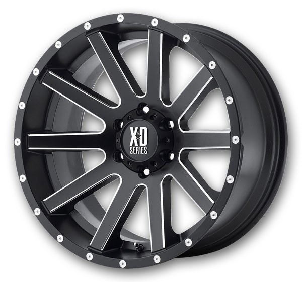 XD Series Wheels Heist 20x10 Satin Black Milled 6x135 -24mm 87.1mm