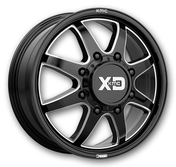 XD Series Wheels Pike Dually 22x8.25 Gloss Black Milled - Front 8x210 +105mm 154.3mm