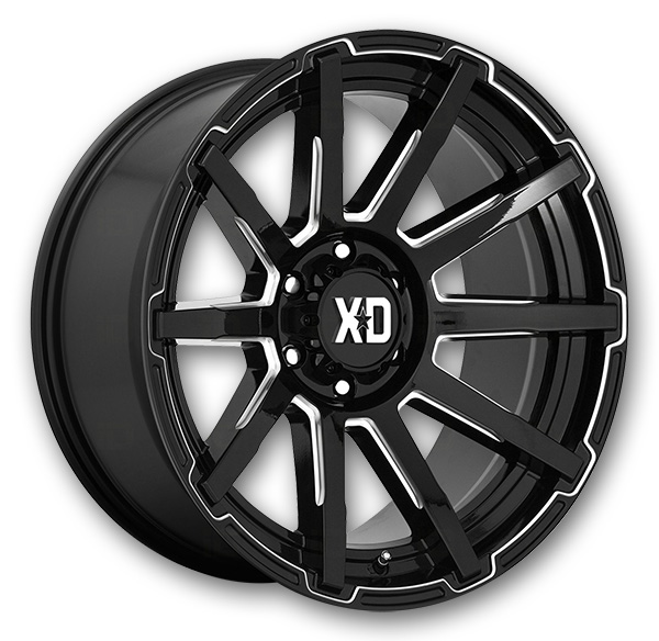 XD Series Wheels Outbreak 17x8 Gloss Black Milled 5x114.3 +35mm 72.56mm