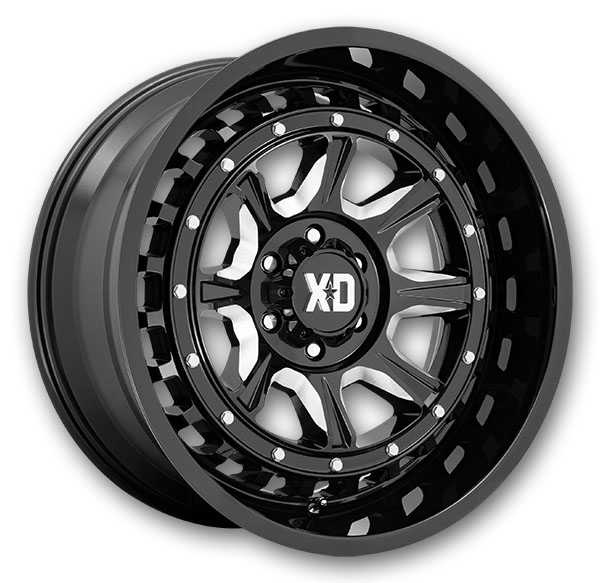 XD Series Wheels Outlander 20x10 Gloss Black Milled 8x170 -18mm 125.1mm