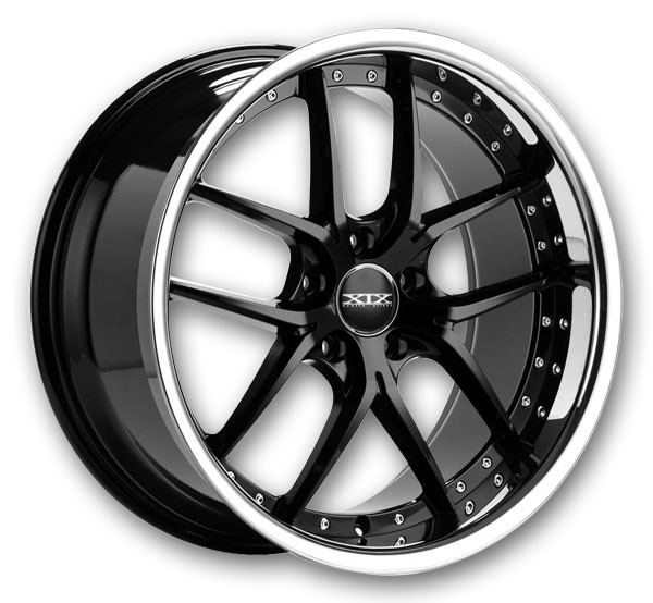 XIX Wheels X61 20x10 Gloss Black with Stainless Steel Lip 5x120 +25mm 72.56mm