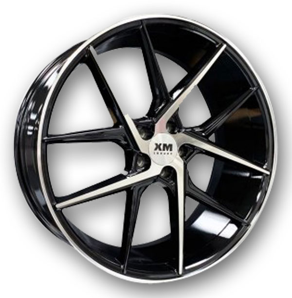XM Luxury Wheels XM-204 22x10 Black Machine Face 5x112 +40mm 66.56mm