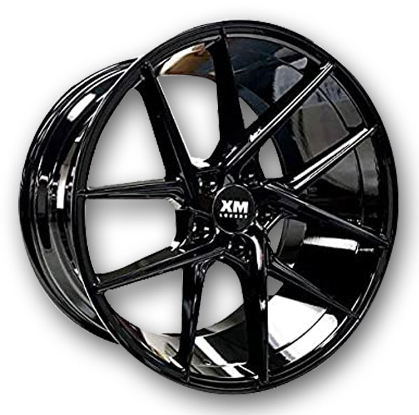XM Luxury Wheels XM-204 20x8.5 Gloss Black 5x115 +15mm 74.1mm