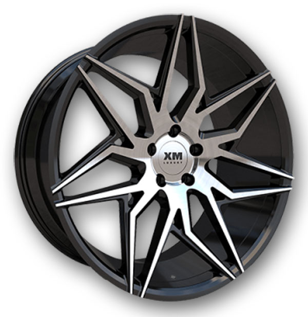XM Luxury Wheels XM-205 22x10.5 Black Machine Face 5x115 +20mm 72.56mm