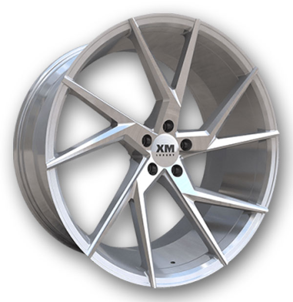 XM Luxury Wheels XM-207 22x9 Silver Machine Face 5x112 +35mm 66.56mm