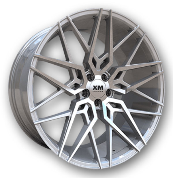 XM Luxury Wheels XM-209 22x9 Silver Machine Face 5x112 +35mm 66.56mm