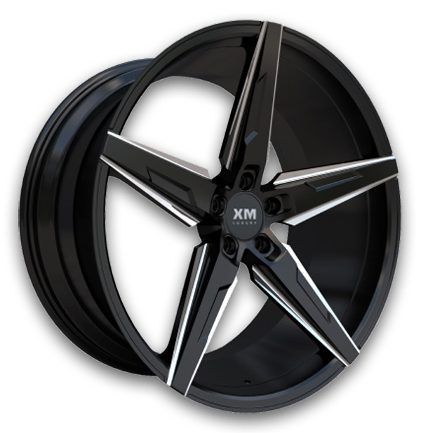 XM Luxury Wheels XM-250 20x9 Black Milled 5x120 +25mm 74.1mm