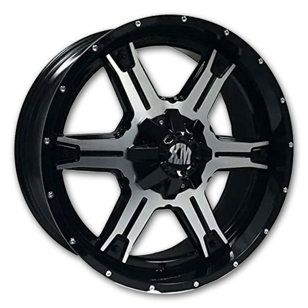 XM Offroad Wheels XM-305 22x9 Black Polish Face 5x139.7/5x150 +5mm 110mm