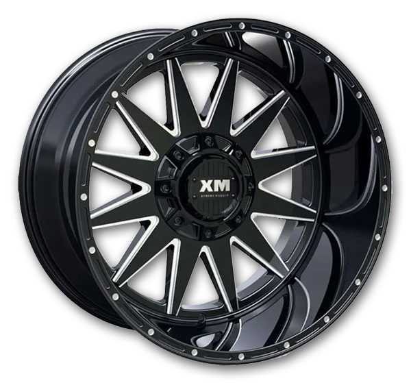 XM Offroad Wheels XM-312 17x9 Gloss Black Milled Edge 5x139.7/5x150 +0mm
