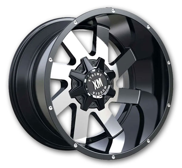 XM Offroad Wheels XM-322 17x9 Gloss Black Machine Face 5x139.7/5x150 -12mm