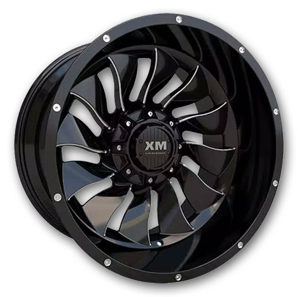 XM Offroad Wheels XM-329 20x10 Gloss Black Milled 5x139.7/5x150 0mm 110mm