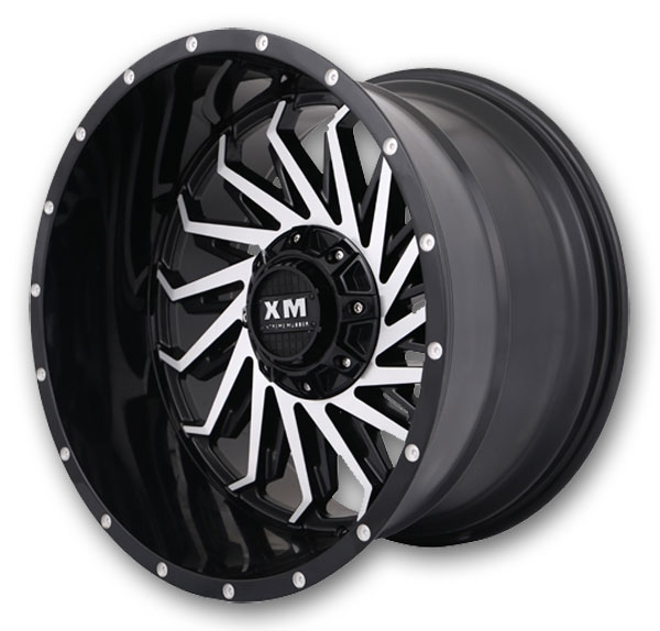 XM Offroad Wheels XM-330 20x12 Gloss Black Machine Face 5x139.7/5x150 -44mm