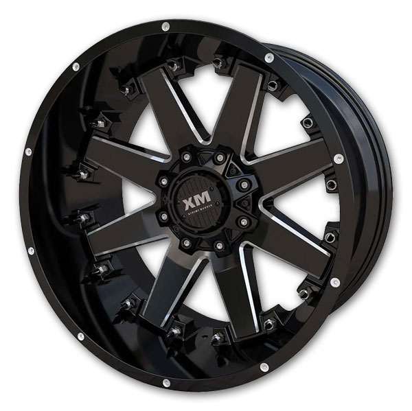 XM Offroad Wheels XM-334 20x10 Gloss Black Milled 5x115/5x127 +12mm 78.1mm