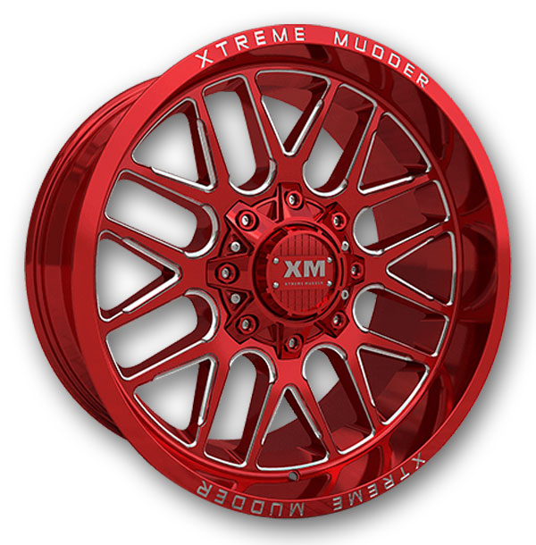 XM Offroad Wheels XM-338 22x10 Candy Red Milled 6x135/6x139.7 -18mm 108mm