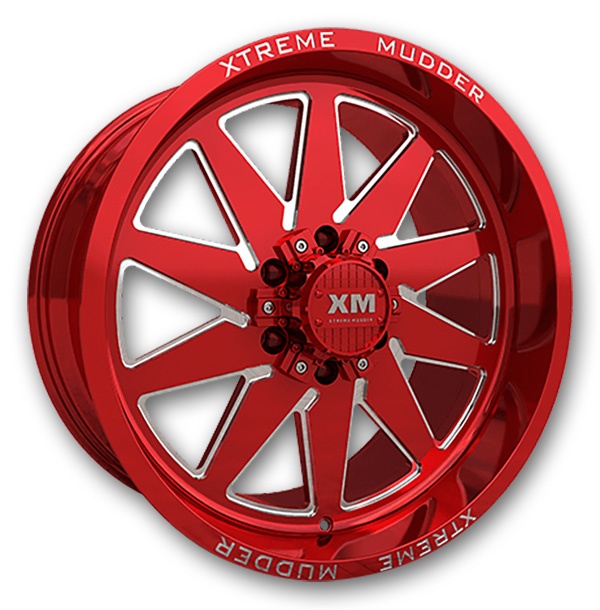 XM Offroad Wheels XM-348 20x10 Candy Red Milled 5x115/5x127 -6mm 78.1mm