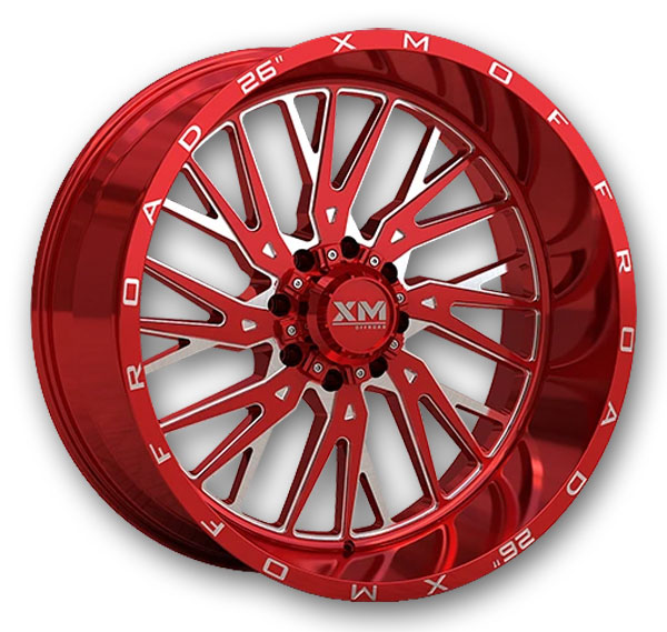 XM Offroad Wheels XM-353 22x12 Candy Red Milled 6X135/6x139.7 -44mm 108mm