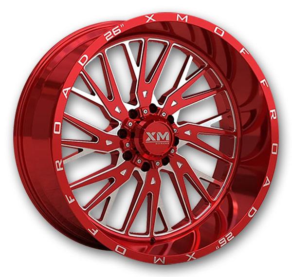 XM Offroad Wheels XM-354 20x10 Candy Red Milled 5x115/5x127 -6mm 78.1mm