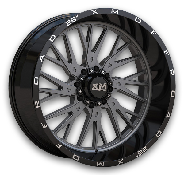 XM Offroad Wheels XM-354 20x10 2 Tone Gunmetal Face+Black Lip 5x115/5x127 -6mm 78.1mm