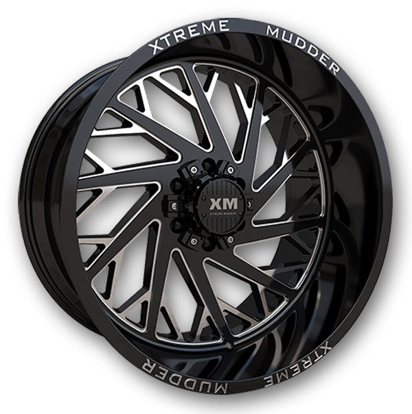 XM Offroad Wheels XM-400 22x12 Black Milled 5x139.7/5x150 -44mm 110mm