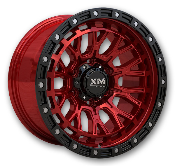 XM Offroad Wheels XM-702 17x9 Candy Red Face+Black Lip 6x139.7 0mm 106.2mm