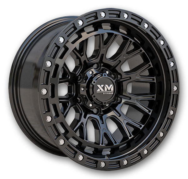 XM Offroad Wheels XM-702 17x9 Gloss Black 6x139.7 0mm 106.2mm