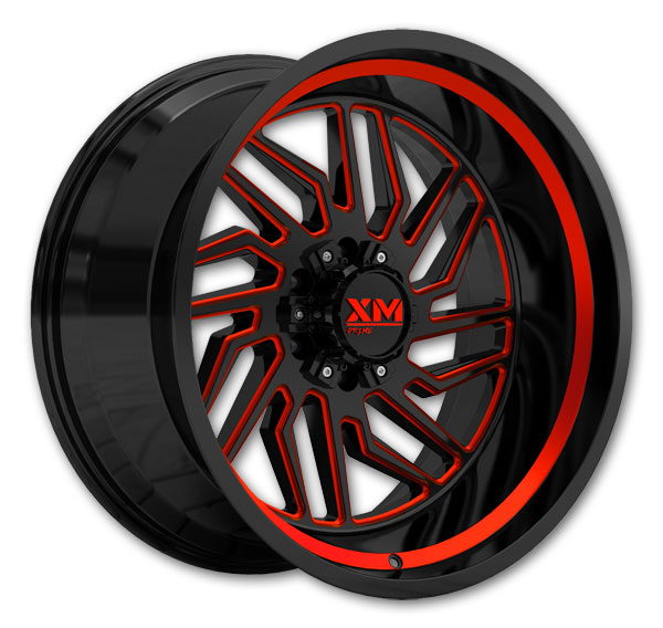 XM Prime Wheels XM-500 Jupiter 22x11 Black Red Milled 5x139.7/5X150 +44mm 110mm