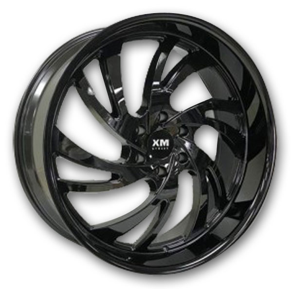 XM Street Wheels XM-616 22x9.5 Black 6x139.7 25mm 78.1mm