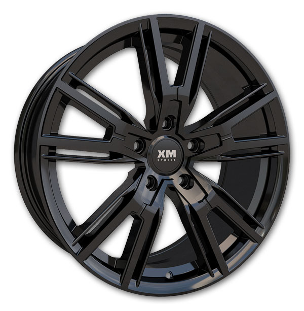 XM Street Wheels XM-800 17x7.5 Gloss Black 5X120 +38mm 72.56mm