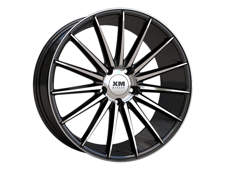 XM Street Wheels XM-810 18x8 Black Machine Face 5x112 +35mm 66.6mm