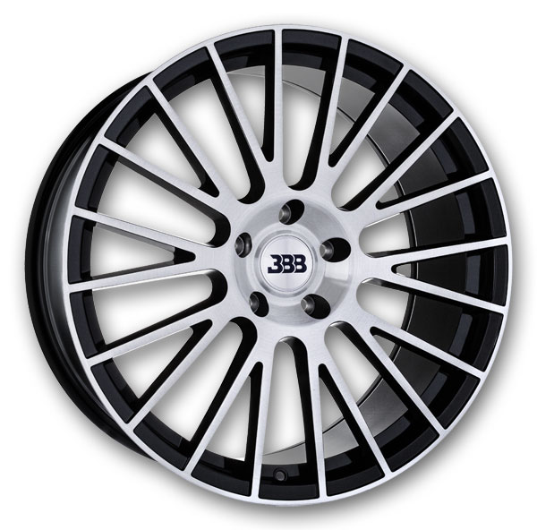 Big Baller Brand Wheels H177 Z04 18x8 Gloss Black with Brushed Face  +35mm 72.6mm