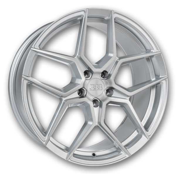 Big Baller Brand Wheels H158 Z05 17x8 Silver with Brushed Face  +42mm 72.6mm