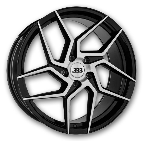Big Baller Brand Wheels H147 Z06 22x9 Gloss Black with Brushed Face 5x120 +32mm 72.6mm