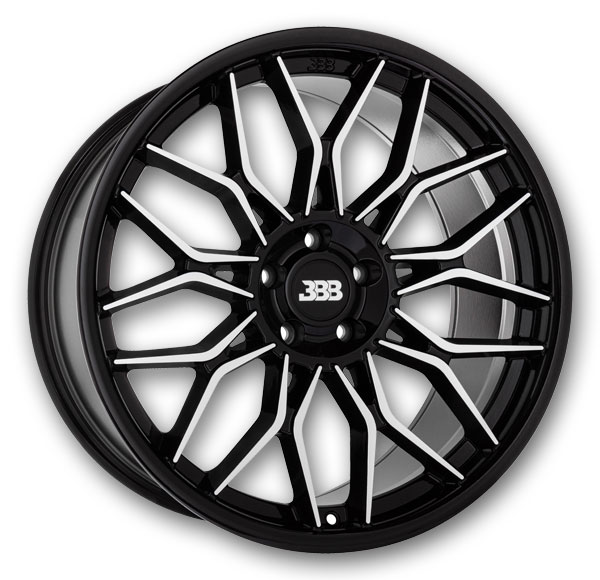 Big Baller Brand Wheels H148 Z08 20x10.5 Gloss Black with Machined Face  +25mm 72.6mm